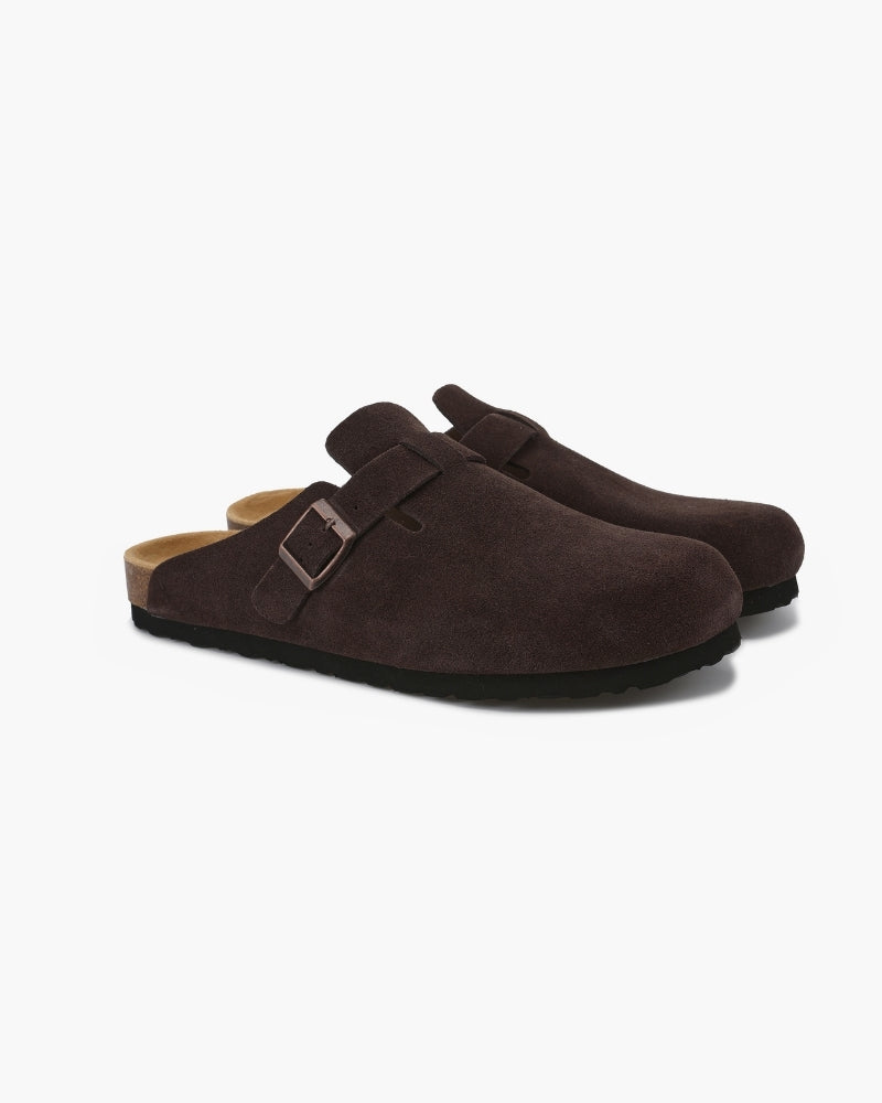 Suede clogs