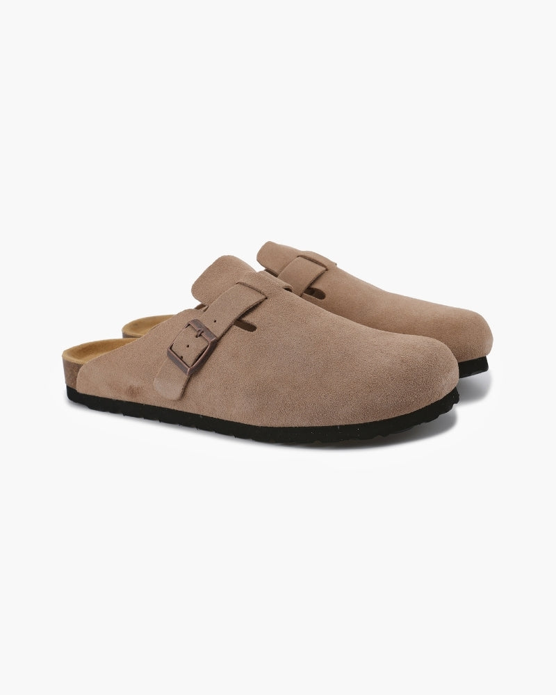 Suede clogs