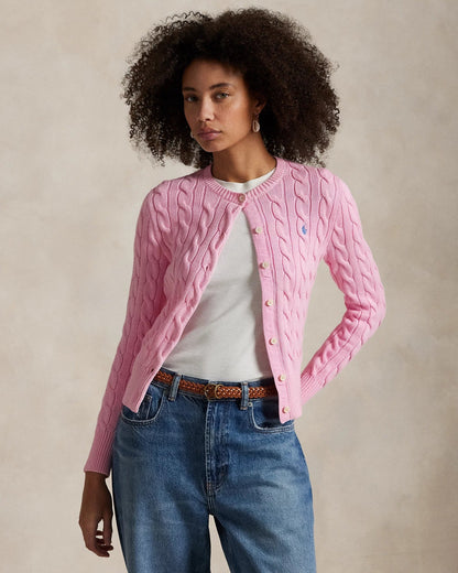 Cardigan R&amp;L | Cotton cable knit 