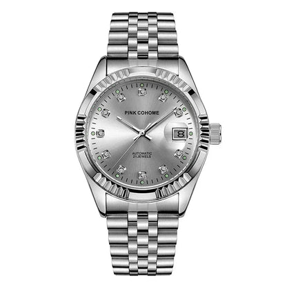 POEDAGAR Watch Pink Cohome Automatic